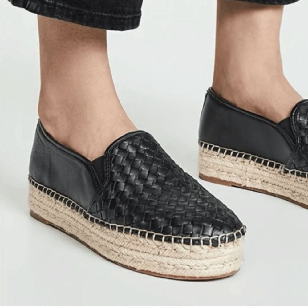 Sam Edelman Black Woven Espadrille Loafers